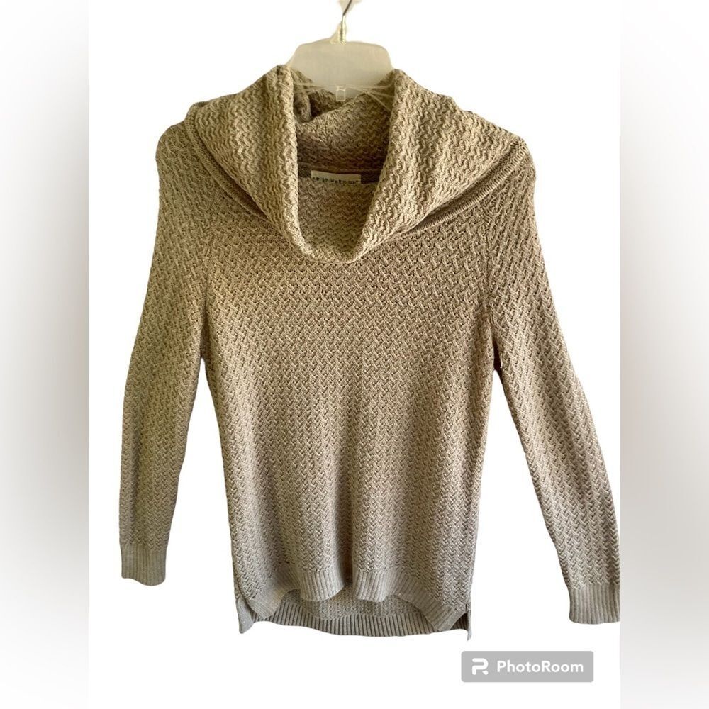 If It Were Me Sweater Tan Cowl Neck Long Sleeve Women’s Medium Knit Soft